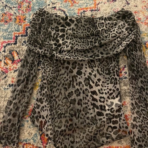 Black and White Cheetah Bodysuit Size Small - Picture 3 of 3